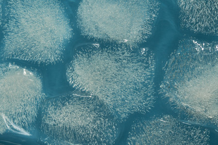 Background texture of ice cubes. Concept of freshness and cold.の写真素材