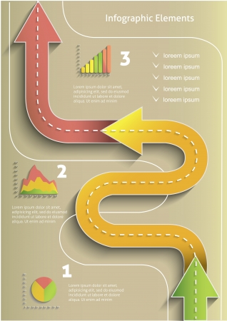 Infographic color arrows with iconsのイラスト素材