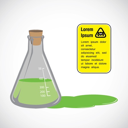 Chemical flask with  liquid illustrationのイラスト素材