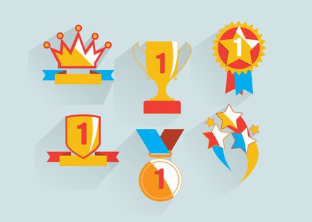 awards in flat design style illustrationのイラスト素材