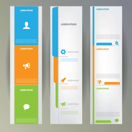 Set of web banners with icons. Vector template.のイラスト素材