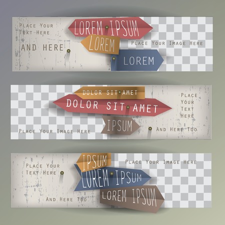 Set of web banners. Vector template. Arrow Pointersのイラスト素材