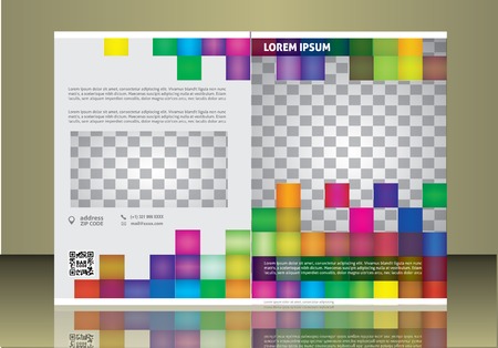 Vector  business brochure or magazine cover  template.  image placeholderのイラスト素材