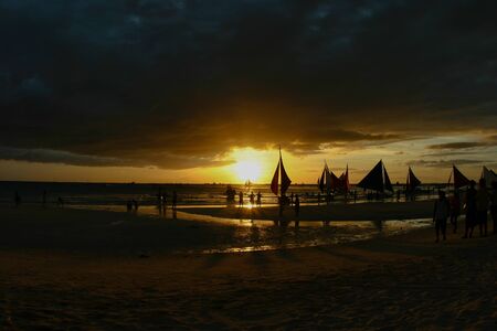 Flaming sunsetの写真素材