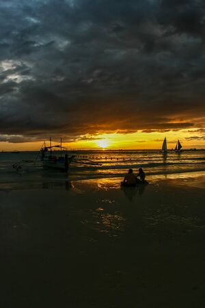 sunset beachの写真素材