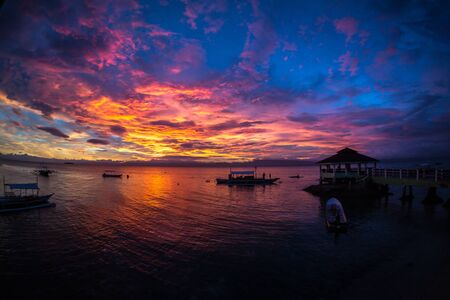 flaming skyの写真素材