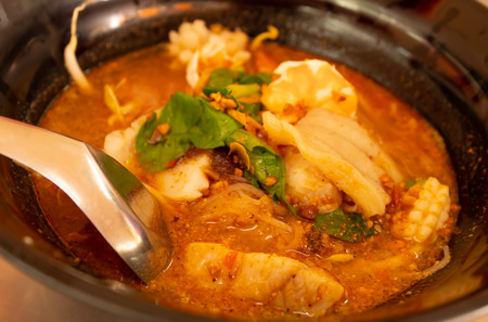 Noodle soup, spicy, tasty machine. Another menu to eat in Thailand.の写真素材