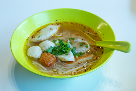 Noodle soup, spicy, tasty machine. Another menu to eat in Thailand.の写真素材