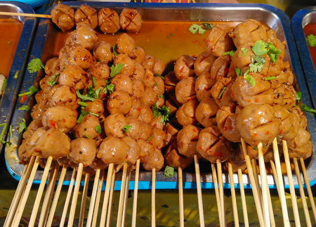 Grilled pork meatballs and meatballsの写真素材