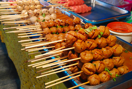 Grilled pork meatballs and meatballsの写真素材