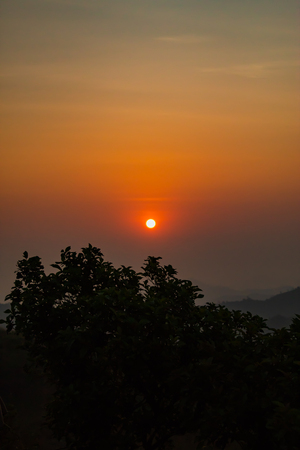 The beauty of the sunshine at Nern Chang Suek  hills, Kanchanaburi, Thailandの写真素材