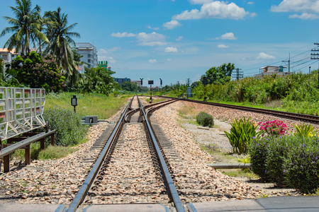 Railways and points switch rails.の写真素材