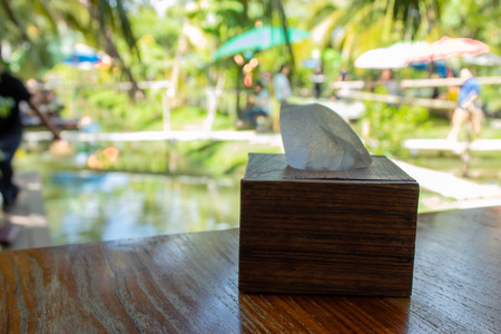 Wooden boxes for tissues.の写真素材