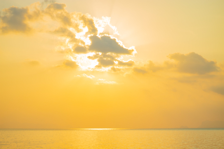 The sunlight from the Sun in the seaの写真素材