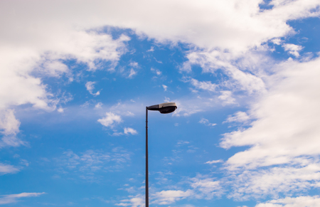 Street lamps with bright blue sky.の写真素材