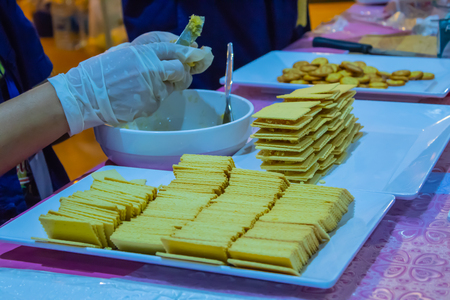 Cheese bread with pineappleの写真素材