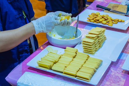 Cheese bread with pineappleの写真素材