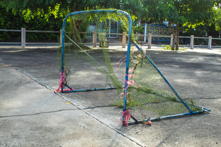 Small soccer on the field at the villages.の写真素材