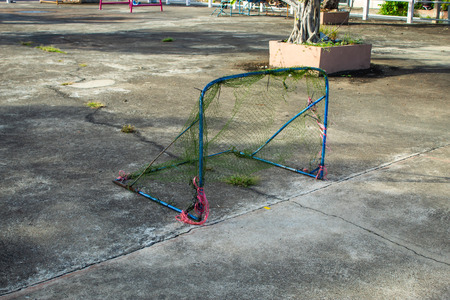 Small soccer on the field at the villages.の写真素材