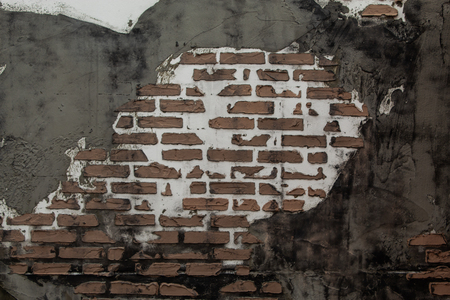 Wall sticker cement brick block damaged.の写真素材