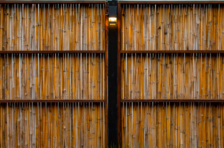 Walls of bamboo in the gardenの写真素材