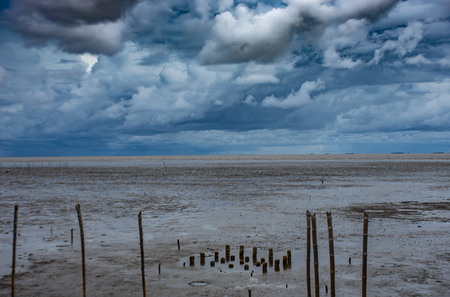 View the sky and the sea at Bang Pu in Samut prakan.の写真素材