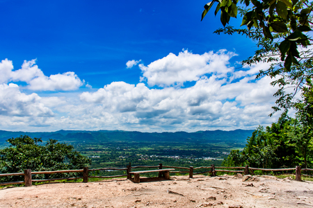 The point of view of the mountains and the town of Chaiyaphum at  Sai Thong National Park Thailand.の写真素材