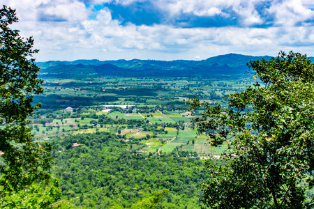 The point of view of the mountains and the town of Chaiyaphum at  Sai Thong National Park Thailand.の写真素材