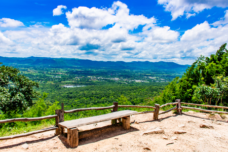 The point of view of the mountains and the town of Chaiyaphum at  Sai Thong National Park Thailand.の写真素材
