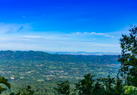 The point of view of the mountains and the town of Chaiyaphum at  Sai Thong National Park Thailand.の写真素材