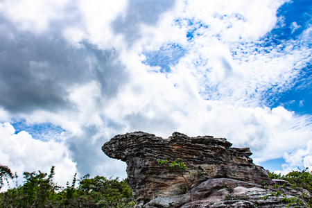 Stone and a beautiful sky On the Moutain at Pa Hin Ngam National Park , Chaiyaphum in Thailand. Unseen in Thailand.の写真素材
