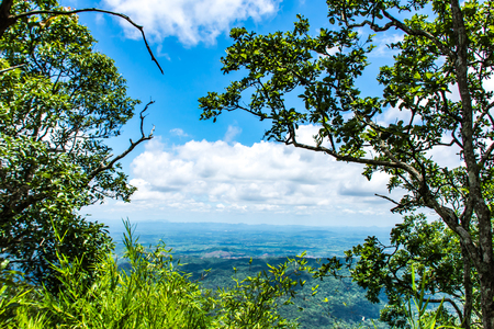 The point of view of the mountains at Pha Sut Pen Din in Pa Hin Ngam National Park , Chaiyaphum in Thailand.の写真素材