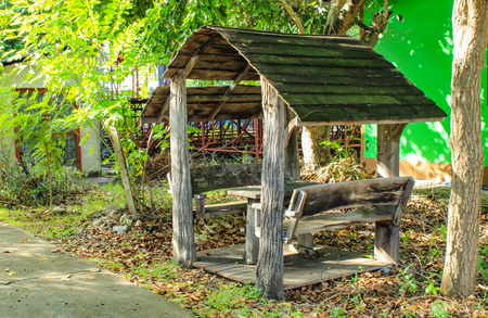 The alcove to sit in the park.の写真素材