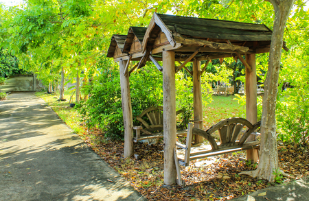 The alcove to sit in the park.の写真素材