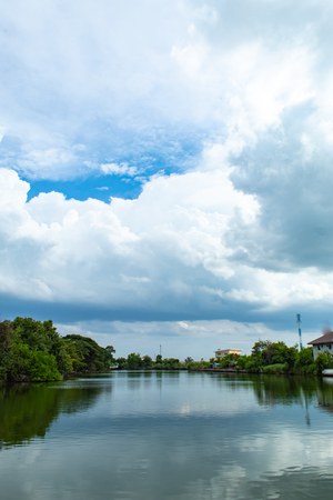 The beauty of the sky that reflects the water.の写真素材