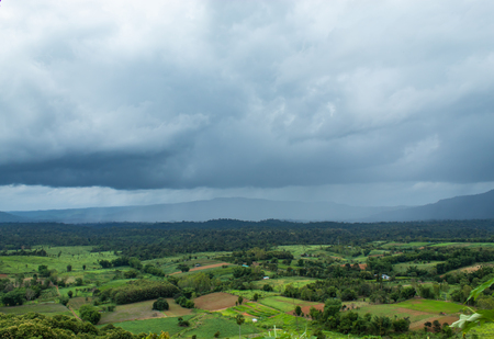 The point of view of the mountains and the town of Phetchabun at Khao Takhian Ngo , Phetchabun in Thailand.の写真素材