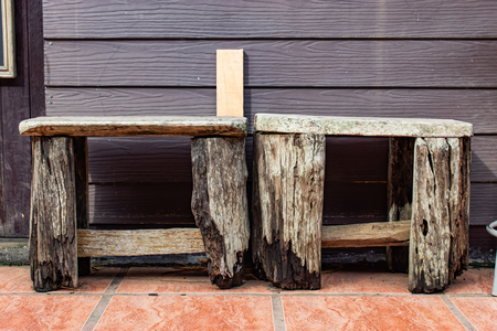 Wooden chairs For you to sit and relax.の写真素材