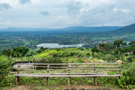 Chair on top of the mountain at Khao Kho , Phetchabun in Thailand.の写真素材