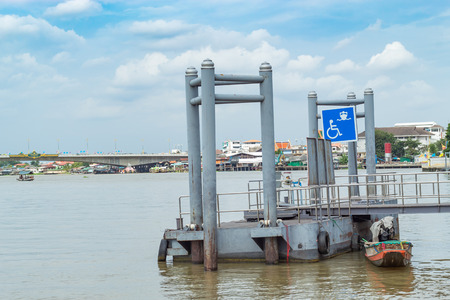 Floating jetty in the Chao Phraya River.の写真素材