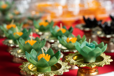 Candle color flower shape for floating pointの写真素材