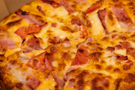 Pizza hamburger and ready to eat.の写真素材
