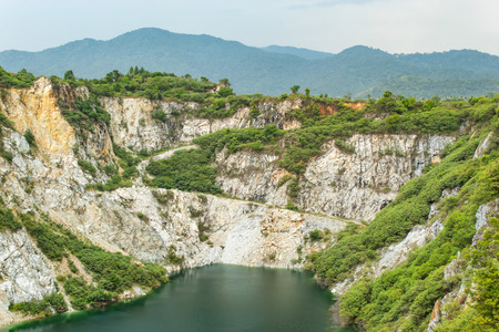 Pond with green water and deep as a tourist destination. Grand Canyon of Thailandの写真素材