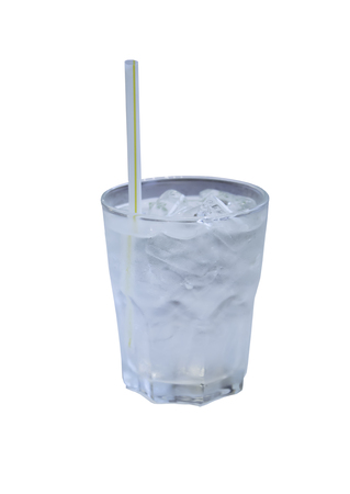 Water ice in the glass on a white background.の写真素材