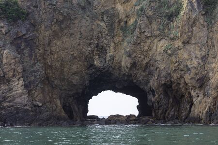 The island that penetrates from the sea waves Background sea with a popular snorkeling at Koh Talu , Prachuap Khiri Khan in Thailand.の写真素材
