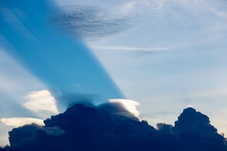 Black rain clouds on the sky n the evening.の写真素材