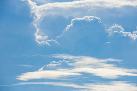 The beauty of the sky with clouds and the sun.の写真素材
