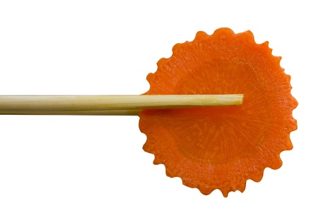 A piece of carrot in Sukiyaki mealの写真素材