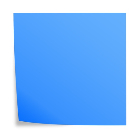 blue paper note on white backgroundの写真素材