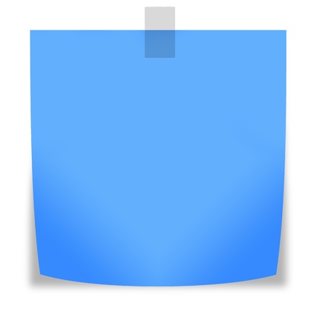 blue paper note on white backgroundの写真素材