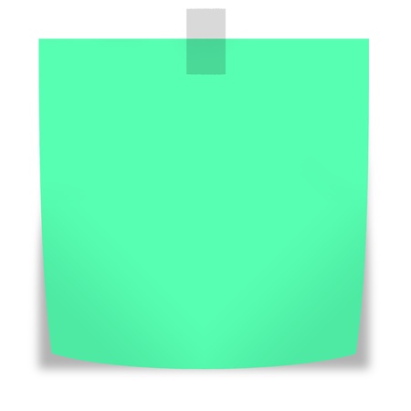 green paper note on white backgroundの写真素材